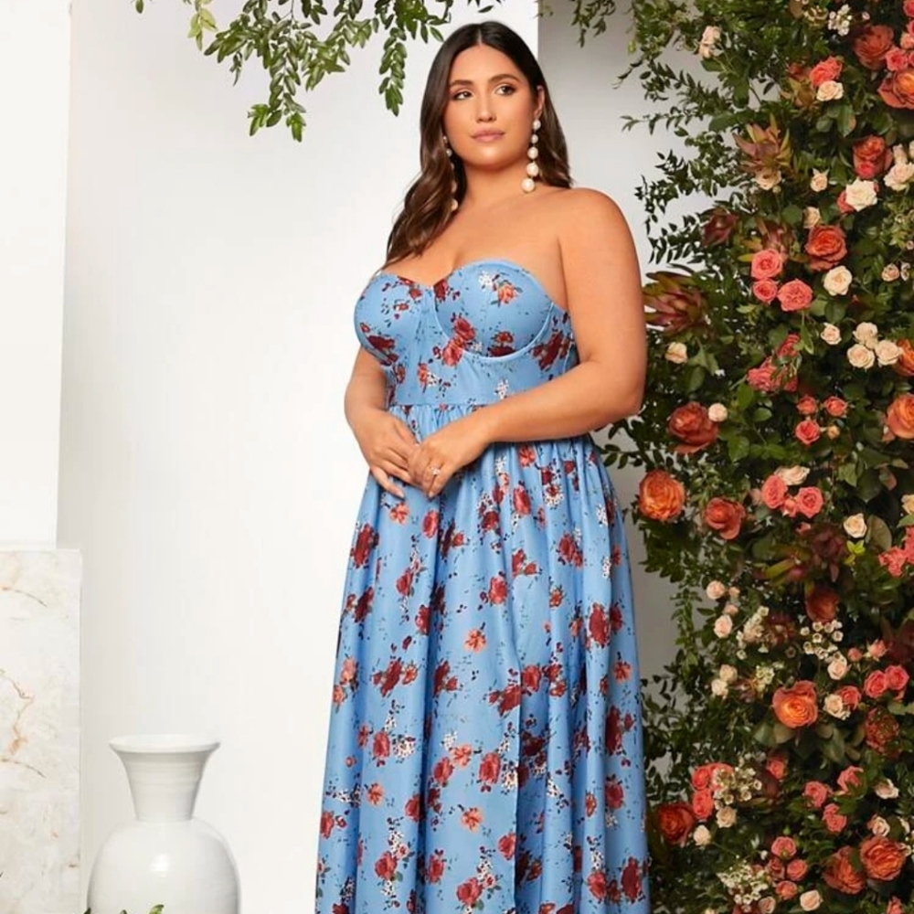 NWOT Floral Bustier Dress  (Plus Size) - Picture 6 of 8